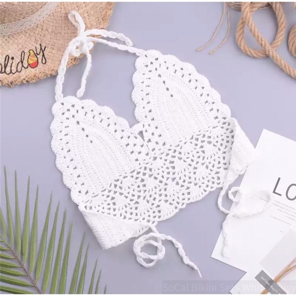 ☀️SoCal Crochet White Daisy Bikini Set☀️ - Picture 2 of 6